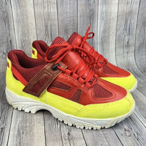 Maison Margiela Security Sneakers Men's EU 42 US 9 Red/ Yellow Suede Shoes